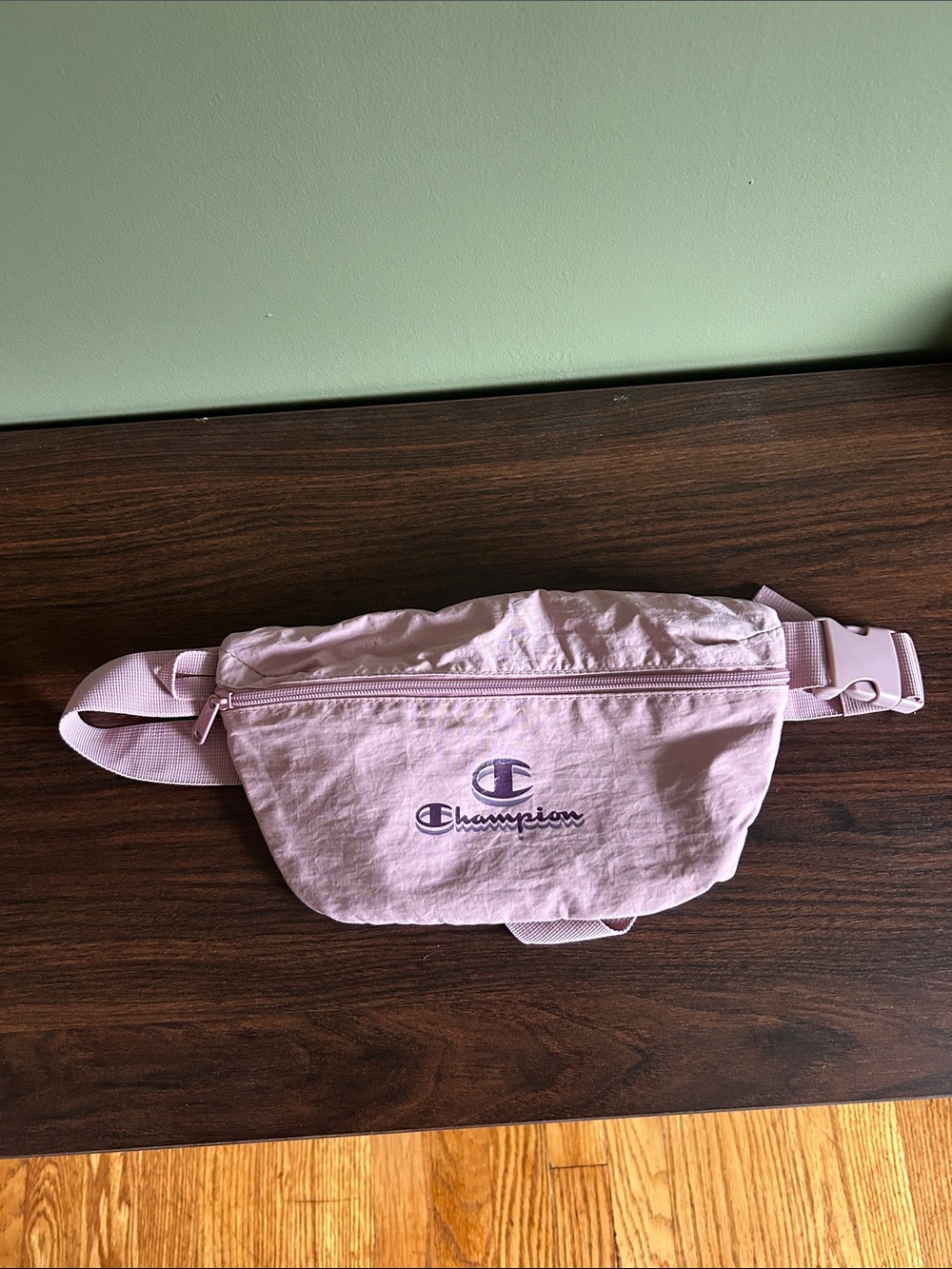 Champion Light Pink Waist Pack with Embroidered Logo